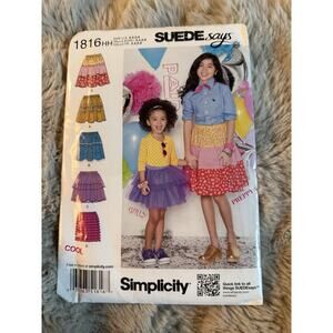 Simplicity Girls Pull On Skirts Size 3-6 Sewing Pattern 1816 Uncut